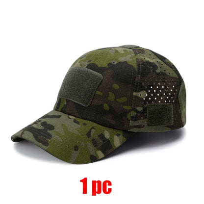2Pcs Camouflage Baseball Cap Breathable Sun Hat Outdoor Hunting Fishing