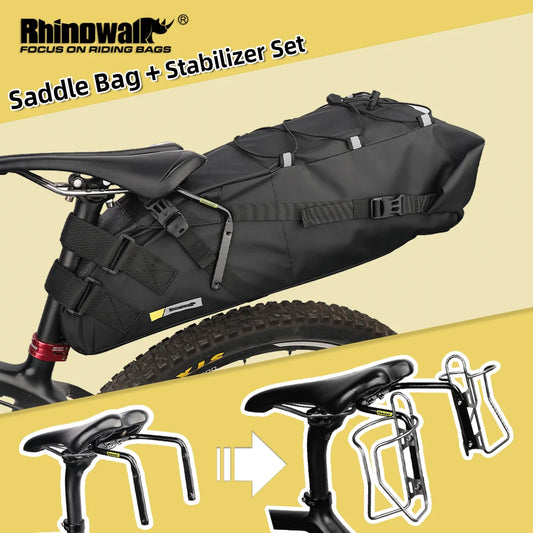 Rhinowalk Waterproof Bicycle Saddle Bag with Stabilizer Set 13L Large Capacity