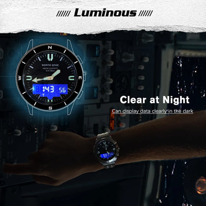 NORTH EDGE Men's Sports Digital Watches Business Luxury Watch For Men Waterproof 50M Altimeter Barometer Compass Luminous Clock-EXPROTAS