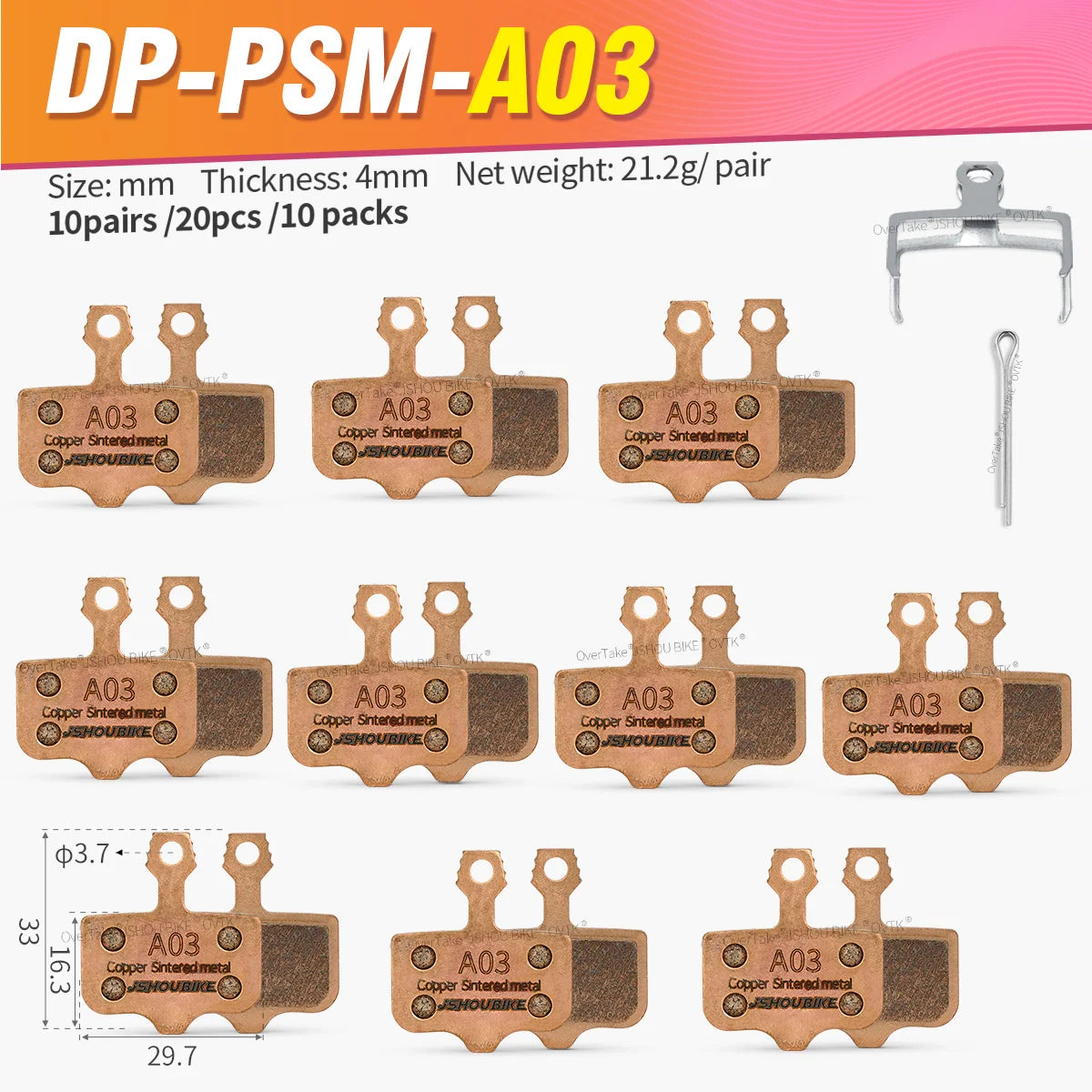 SRAM E1-E9 XX XO DB1 DB3 DB5 NUTT Sintered Metal Brake Pads JSHOUBIKE