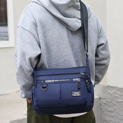 Men's Cross-body Bag with Adjustable Shoulder Strap & Multi-layered Pockets