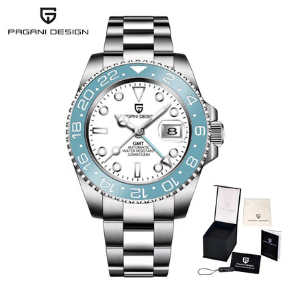 PAGANI Design PD-1662 Men’s Automatic Watch Stainless Steel Ceramic Bezel Waterproof