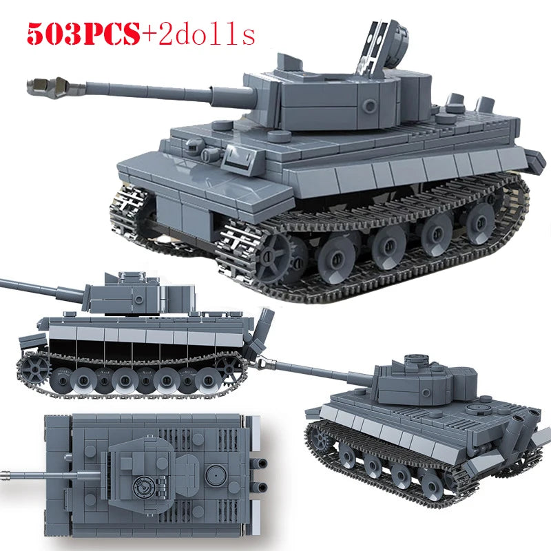 WW2 German Panther Panzer III Tiger I Tank Building Blocks Military Brick Set