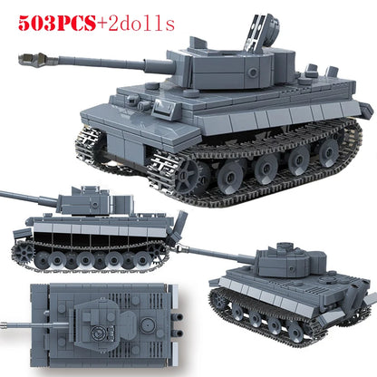 WW2 German Panther Panzer III Tiger I Tank Building Blocks Military Brick Set