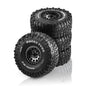 4PCS 1.9 Inch Beadlock Wheel Rims & Rubber Tire for 1/10 RC Rock Crawler Axial SCX10 RR10 AX10 Wraith 90048 90018 KM2-EXPROTAS