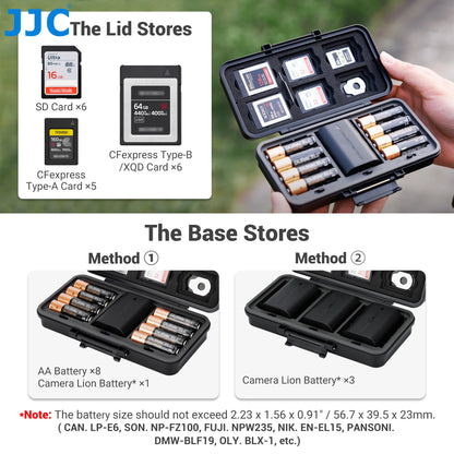 JJC Camera Battery Memory Card Case for SD CFexpress XQD Cards Storage Holder