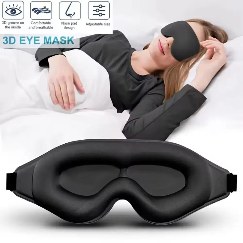 3D Eye Cover Mask Soft Padded Blackout Blindfold for Sleeping Travel