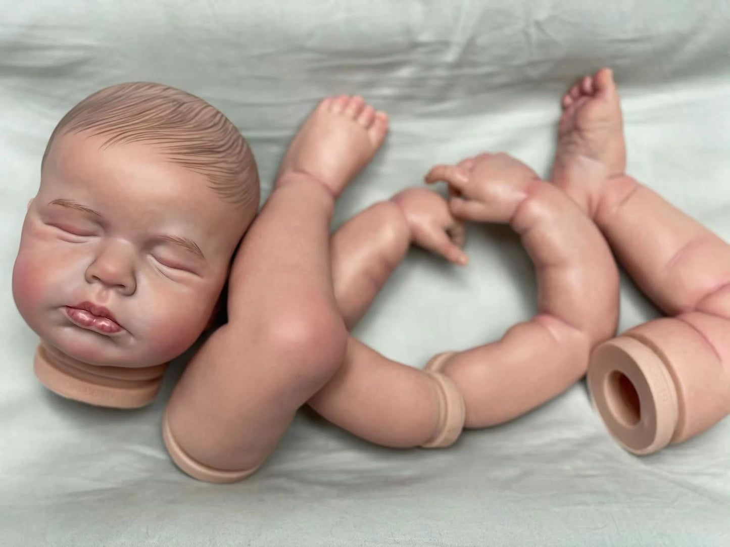 19 Inch Lou Lou Levi Reborn Baby Doll Kit Painted Hair Unfinished DIY Bebe