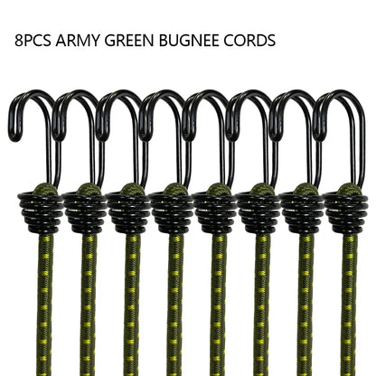 8Pcs 60cm Elastic Straps Bungee Cords with Hooks for Luggage Car Bike