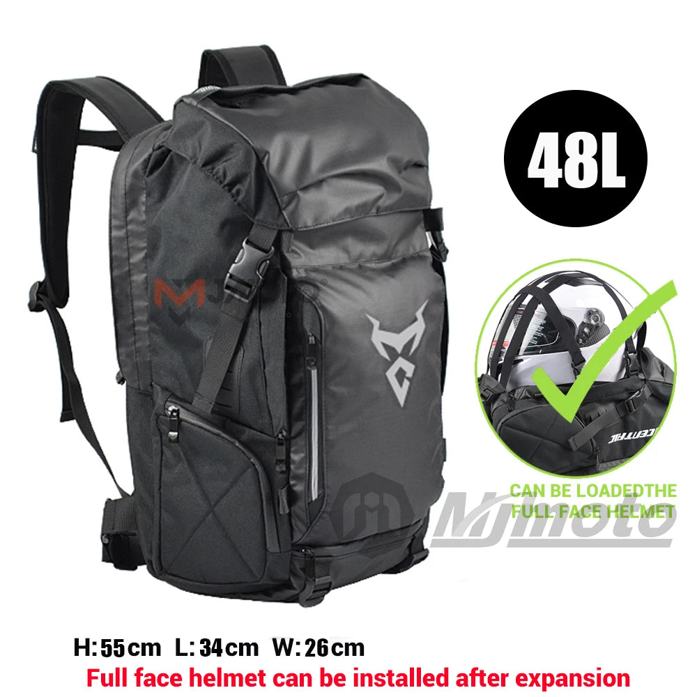 Motocentric Motorcycle Rear Seat Bag Multifunction Waterproof Motorcycle Helmet Backpack Big Capacity Motocross Tail Bag Luggage
