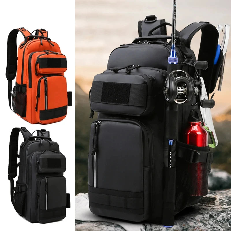 Waterproof Fishing Lure Bag Molle System Men's Multi-functional Outdoor Travel Hiking Camping Shoulder Backpack