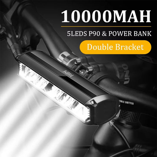Bike Light 10000mAh USB Rechargeable LED Front Lamp Waterproof Electric Bicycle