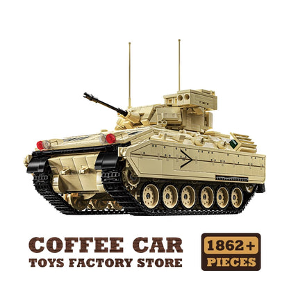 WW2 T-14 Main Battle Tank Building Blocks Armored Vehicle MOC Model Toy Gift