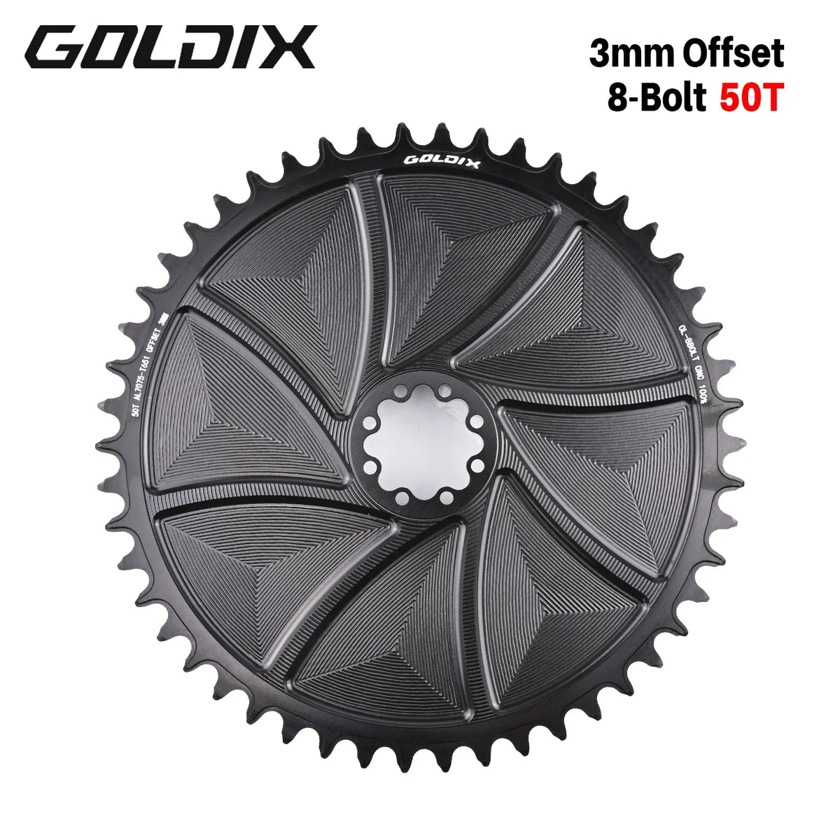 Narrow Wide Chainring 3mm Offset Goldix Direct Mount for 8Bolt Crankset