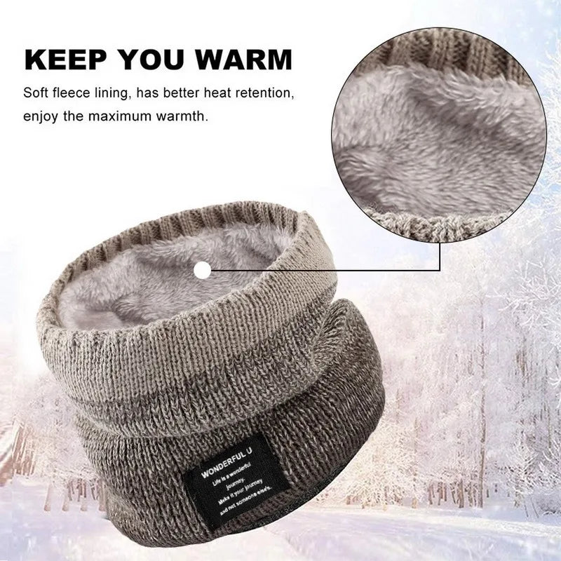 Winter Knitted Scarf Women Neck Warm Cashmere Snood Soft Wool Wrap