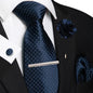 Men's Plaid Tie Clip Set with Pocket Square Cufflinks Wedding Accessories