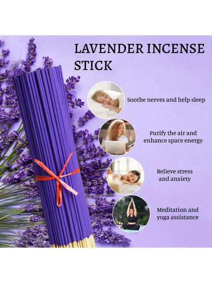 80Pcs Incense Sticks Lavender Fragrance for Families Yoga and Gifts