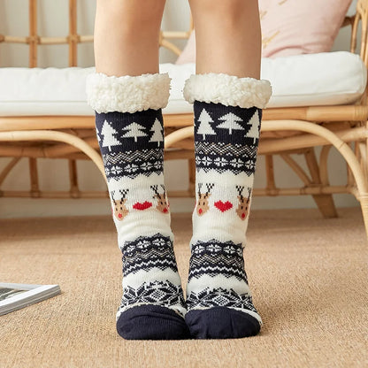 Winter Warm Fuzzy Fluffy Socks Non Slip Cozy Slipper Christmas Gift