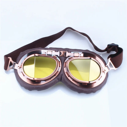 Vintage Motorcycle Pilot Goggles Retro Motocross Jet Scooter Off-Road Riding Glasses
