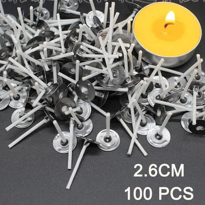 Candle Wicks Pre Waxed with Sustainers Long Tabbed for Craft Making 100pcs