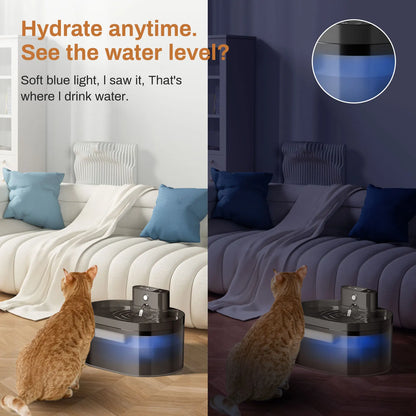 2.2L Automatic Pet Water Fountain Induction Cat Dog Silent Drinking Bowl