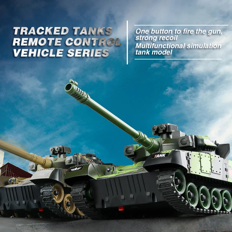 RC Tank Military War Battle United States M1 Leopard 2 Remote Control Electronic Toy Car Tactical Model Gifts for Boys Children-EXPROTAS