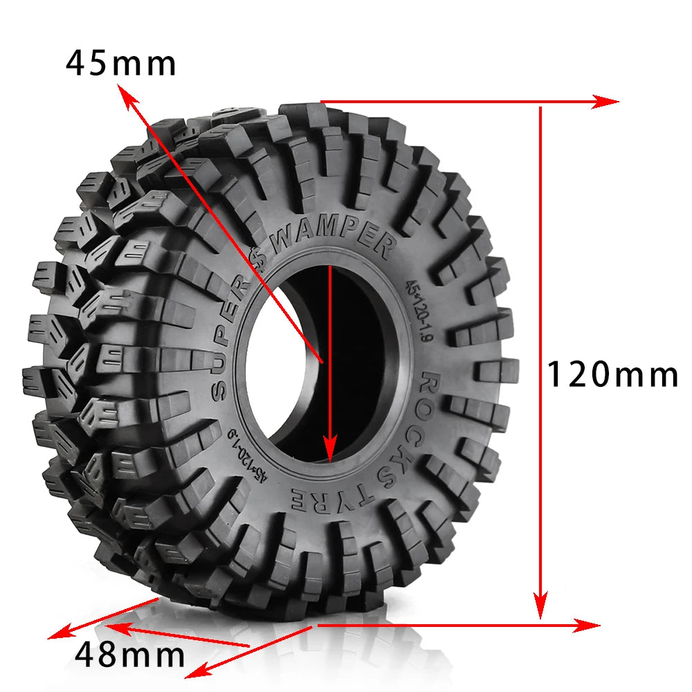4Pcs RC Crawler Wheel Tyres 1.9" Rubber for 1/10 Axial TRX4 SCX10