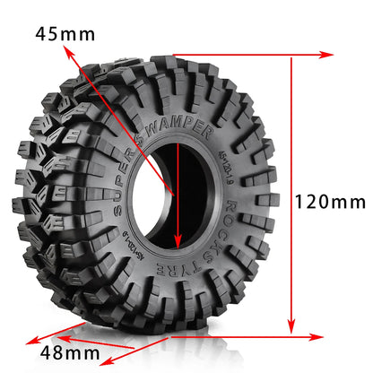 4Pcs RC Crawler Wheel Tyres 1.9" Rubber for 1/10 Axial TRX4 SCX10