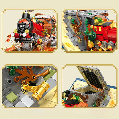 889pcs Magic Train Book Building Blocks MOC Creative DIY Bricks Model Toy Gift