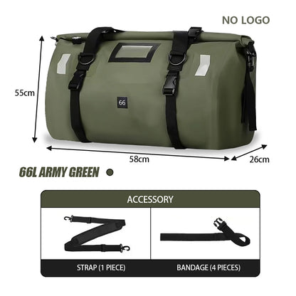 Waterproof Motorcycle Tail Bag 20L–100L Rear Seat Travel Luggage Pannier