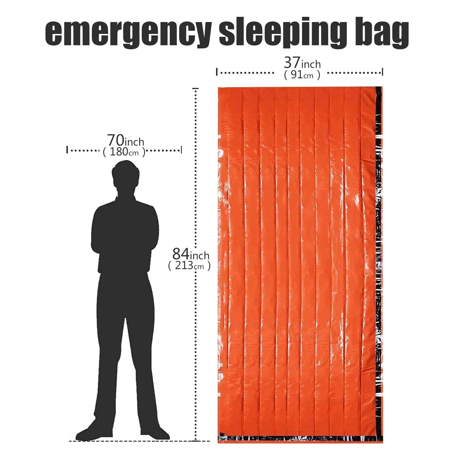 Portable Waterproof Emergency Survival Sleeping Bag Outdoor Edc Camping Gear Thermal Sack First Aid Rescue Kit Mylar Blanket-EXPROTAS
