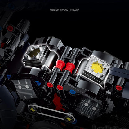 1:8 Night Racer Motorcycle Building Blocks 500+pcs MOC Technical Model Toy Gift