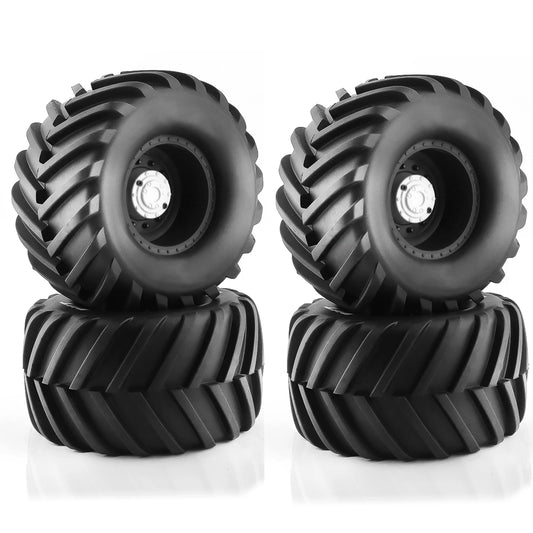 4pcs Wheel Rims & Rubber Tires for 1/10 RC Monster Truck Tamiya HSP HPI Kyosho