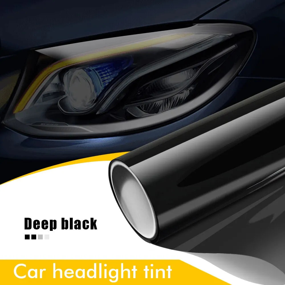 50x200cm Car Headlight Tint Film Black Smoke Vinyl Wrap Waterproof Sticker