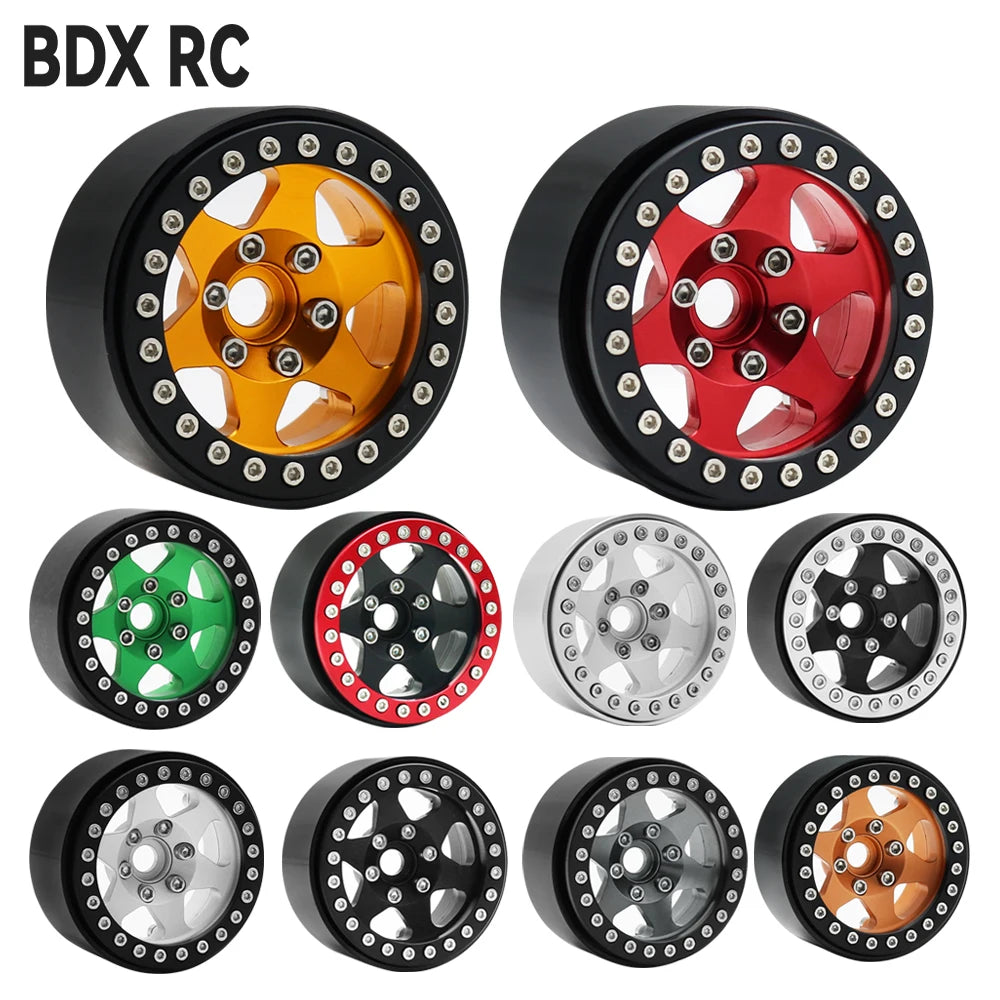 1.9" Metal 6-Spoke Beadlock Wheel Rim for 1/10 RC Crawler TRX4 SCX10 Capra D90 - EXPROTAS