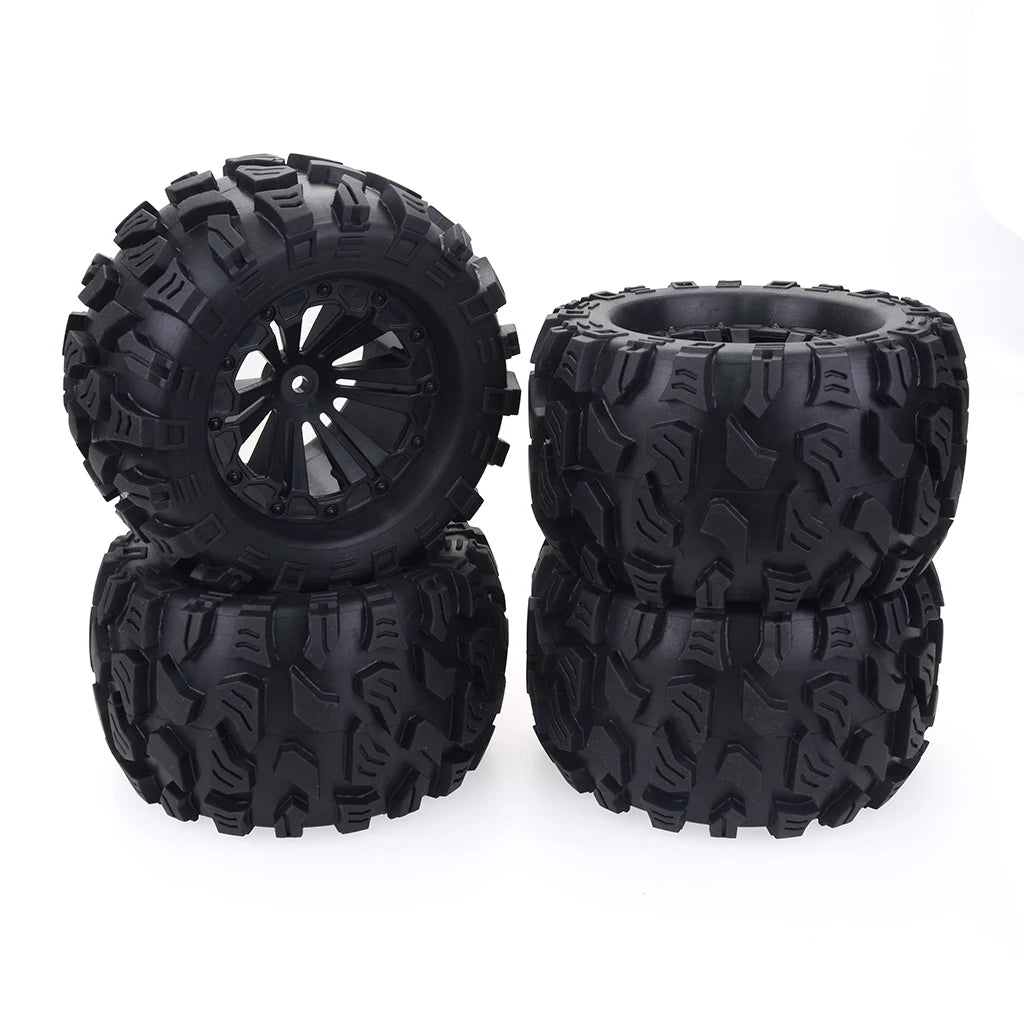 4PCS Rubber Tire Wheel 125MM 12mm for 1/10 RC Monster Truck Wheels