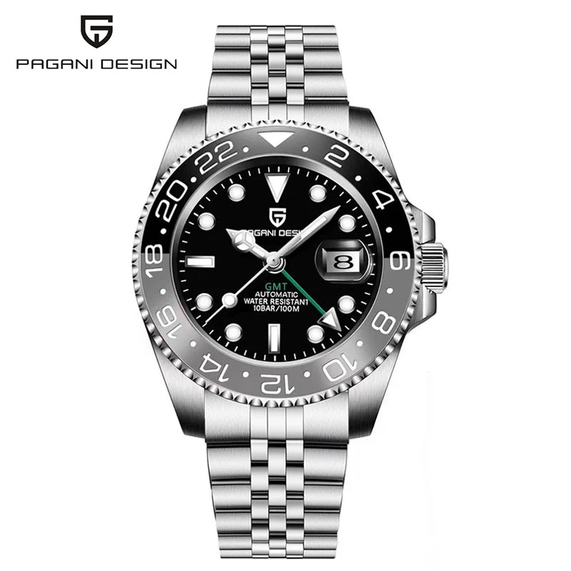 PAGANI Design PD-1662 GMT Automatic Men’s Watch Sapphire Stainless Steel 100M Waterproof