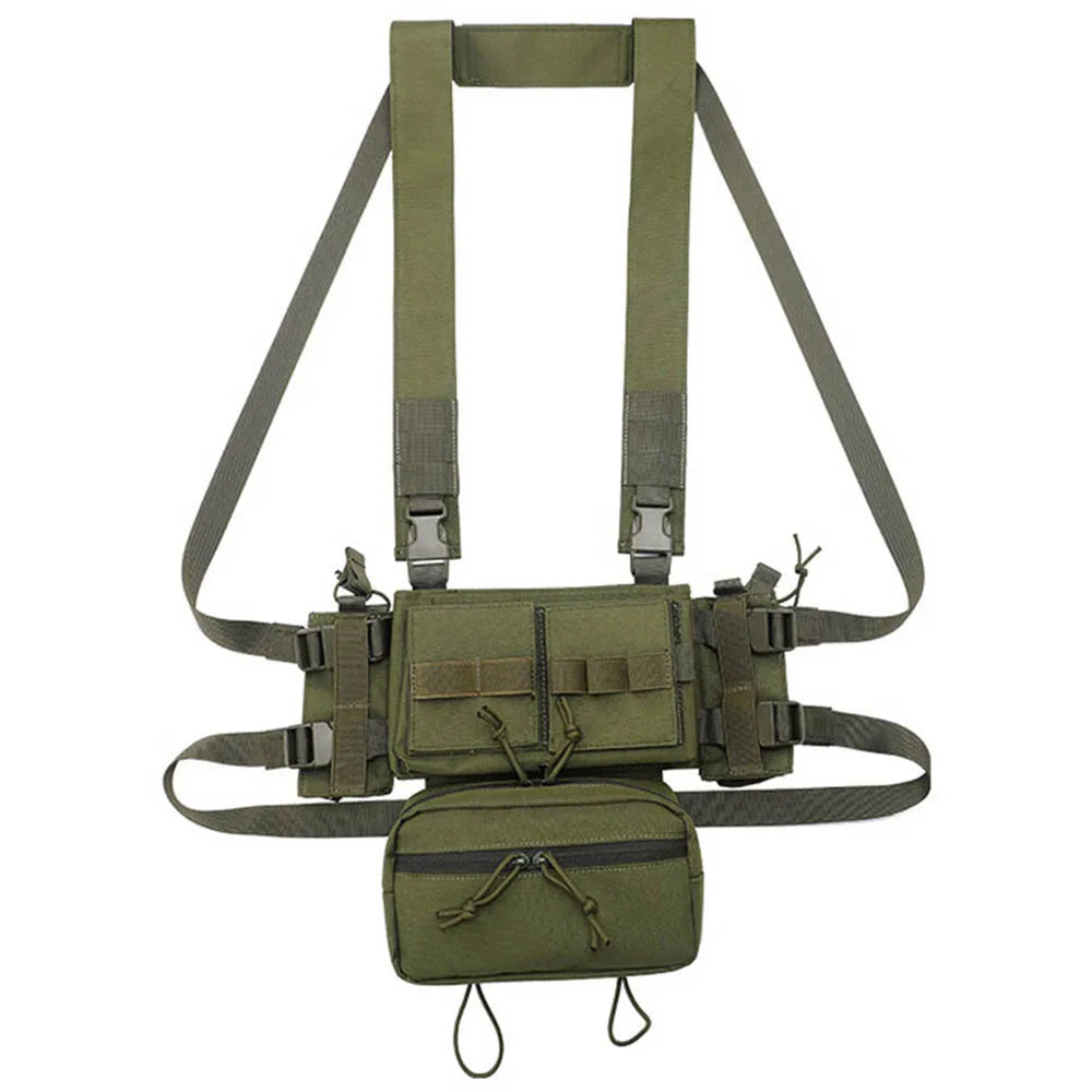 MOLLE Chest Rig Dangler Pouch Camo Vest Tactical Hunting Airsoft Training Bag