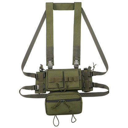 MOLLE Chest Rig Dangler Pouch Camo Vest Tactical Hunting Airsoft Training Bag