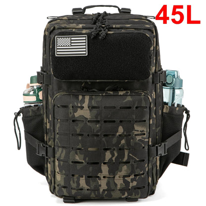 QT&QY 25L/45L Tactical Backpack for Men and Women Outdoor Survival Bug Out Bag Small School Rucksack Hking with Bottle Holder-EXPROTAS