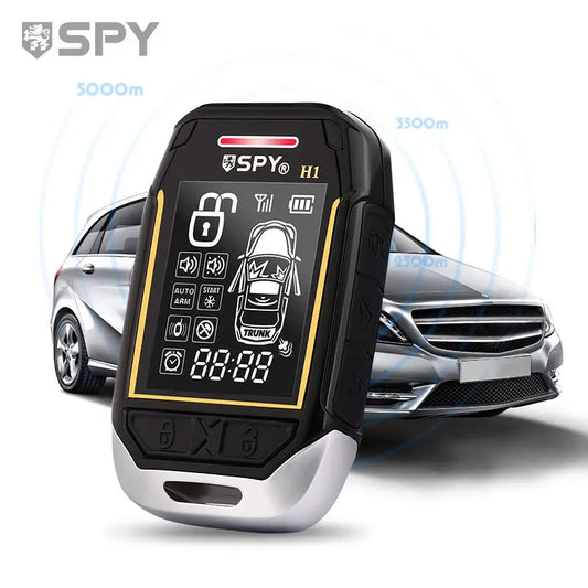 SPY Two Way Car Alarm System Full Set Immobilization Remote Starter Keyless Entry Automotive Smart Start Stop Button Lock Kit-EXPROTAS