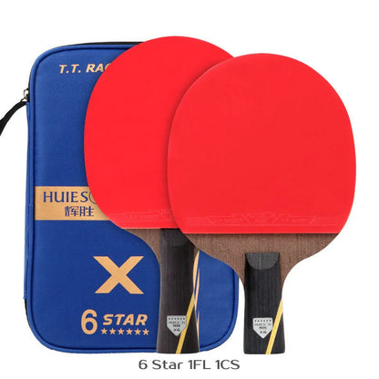 Huieson 5/6 Star Table Tennis Racket Carbon Offensive Ping Pong Racket Paddle with Cover Bag-EXPROTAS