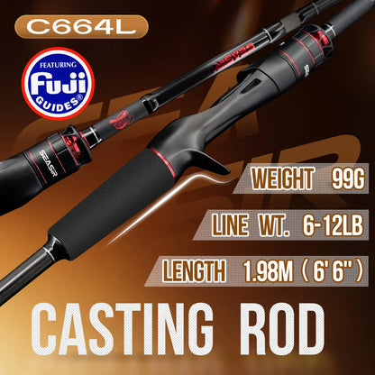 Casting Fishing Rod Heavy Power 1.83M 4-Piece 7-9KG Travel Fishing Gear