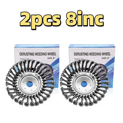 Weed Brush Trimmer Head Steel Wire Wheel Universal Garden Parts 6/8/10 Inch