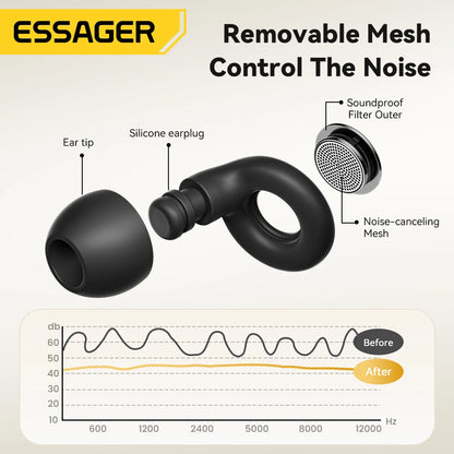 Silicone Ear Plugs Reusable Soft Noise Cancelling for Sleep Travel Work