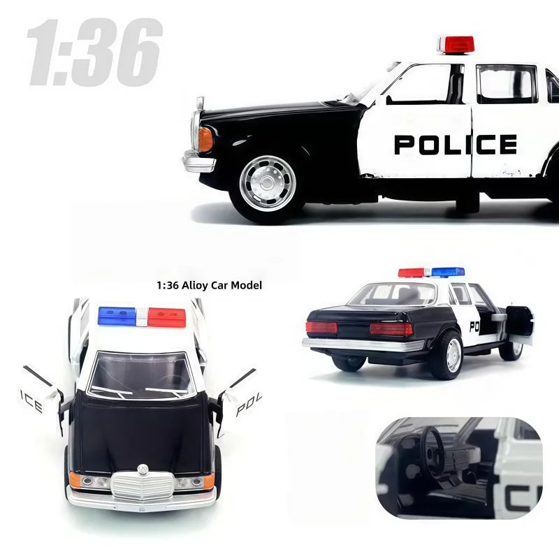 Retro Alloy Car Model 1/36 Scale Police Taxi Die-Cast Toy Vehicle