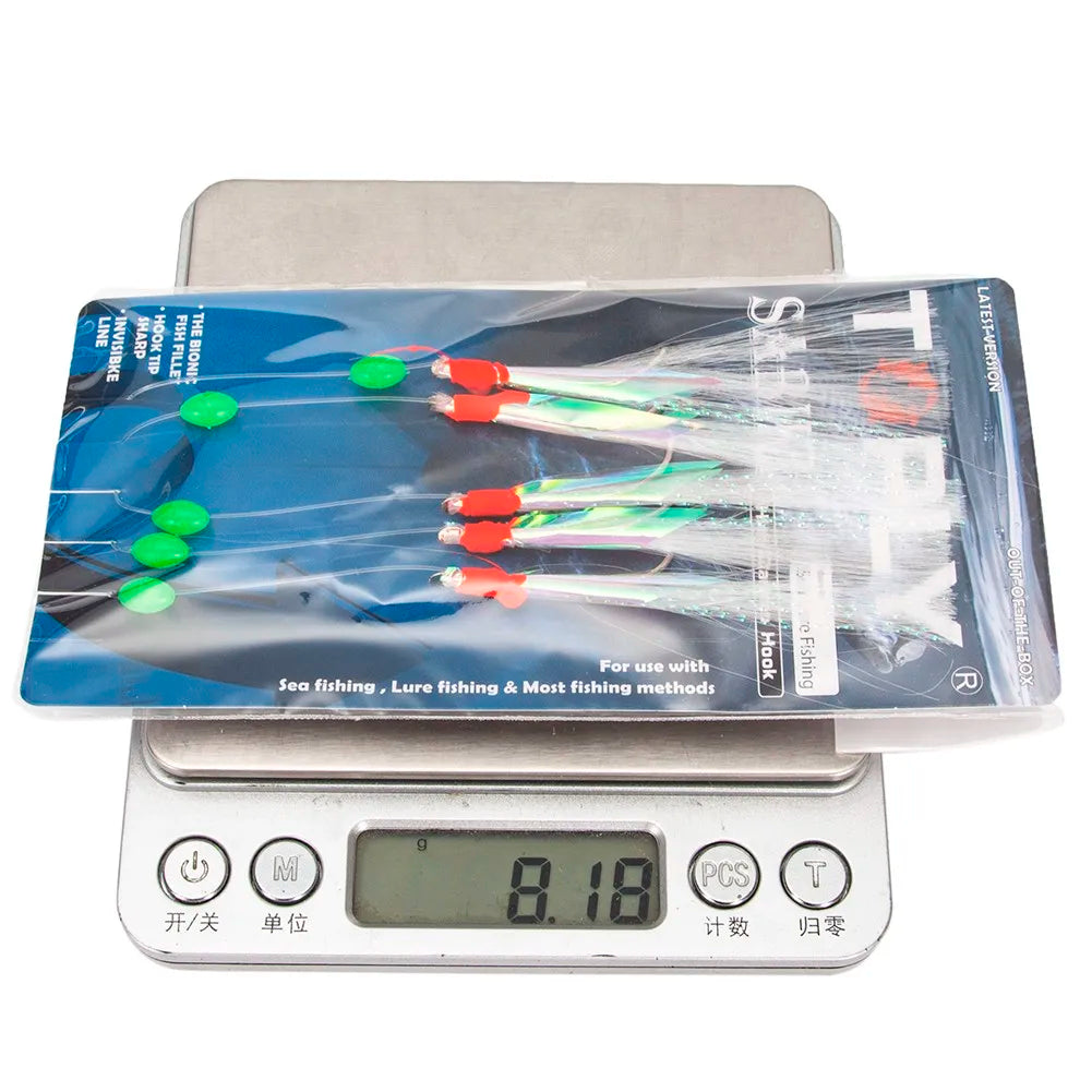 5Pcs Sabiki Fishing Lure Rigs Bait Jigs for Mackerel Sea Fishing