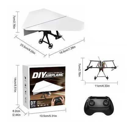 RC Paper Airplane Electric Remote Control Toy with Gyro Stabilizer for Kids