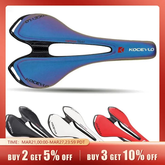 KOCEVLO Carbon Saddle T800 Carbonfiber+Leather Fiber Ultralight Road Bicycle MTB Bike Saddle Seat-EXPROTAS