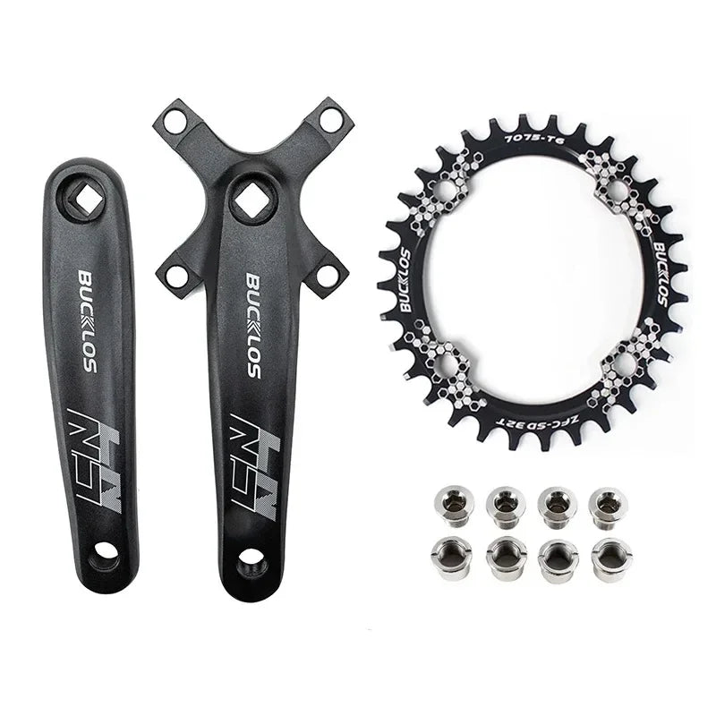 MTB Bike Crankset 170mm Narrow Wide Chainring Bucklos Single Arm